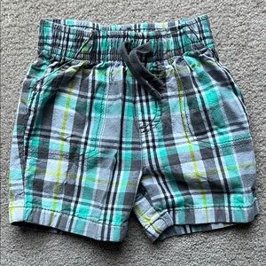 jumping beans Plaid Pull-On Shorts in Gray, Teal, and Yellow